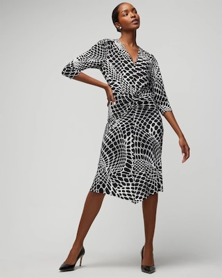 Long Sleeve Ruched Front Matte Jersey Midi Dress