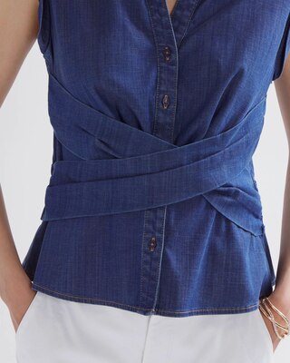 Short Sleeve Cross Front Shirt click to view larger image.