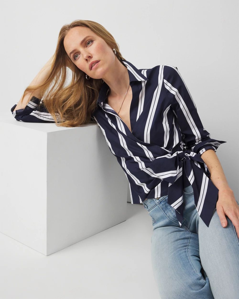 Surplice Poplin Shirt
