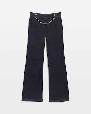 Chain Detail Extra High Rise Wide-Leg Jean click to view larger image.