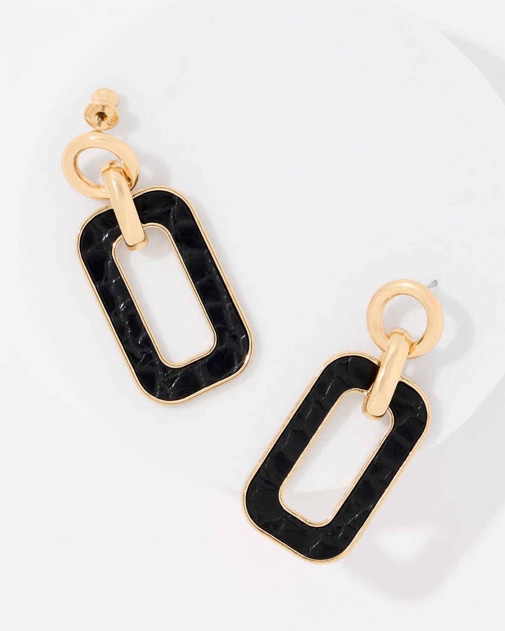Croc Detail Drop Earrings click to view larger image.