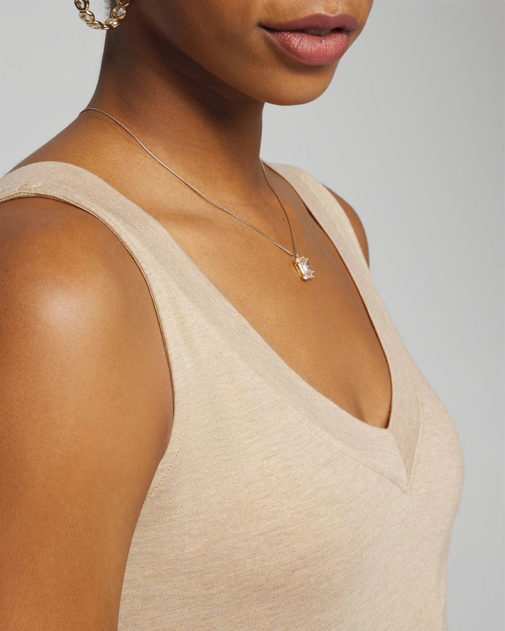 Outlet WHBM Sleeveless Double V-Neck Tank