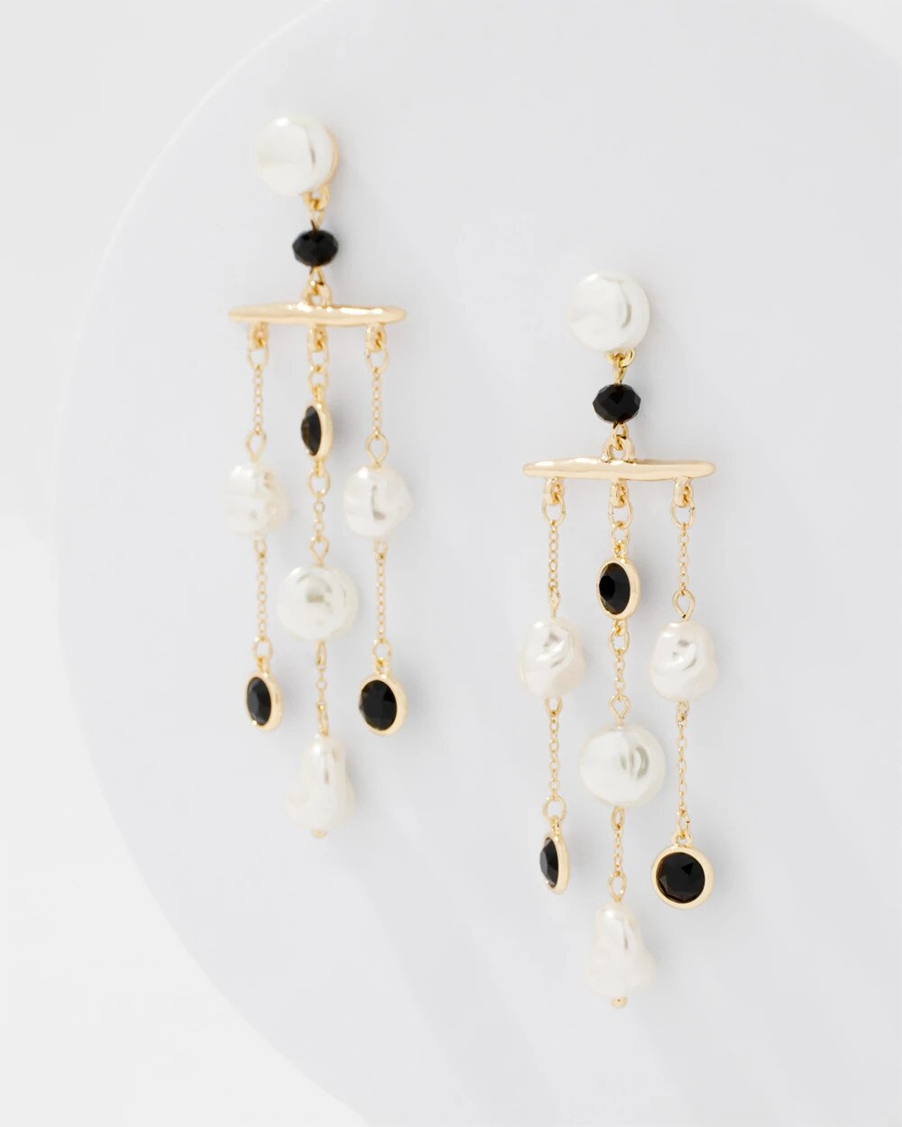 Black + White Statement Earrings - image 3
