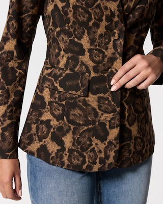 Petite Animal Print WHBM® Two-Button Studio Blazer click to view larger image.