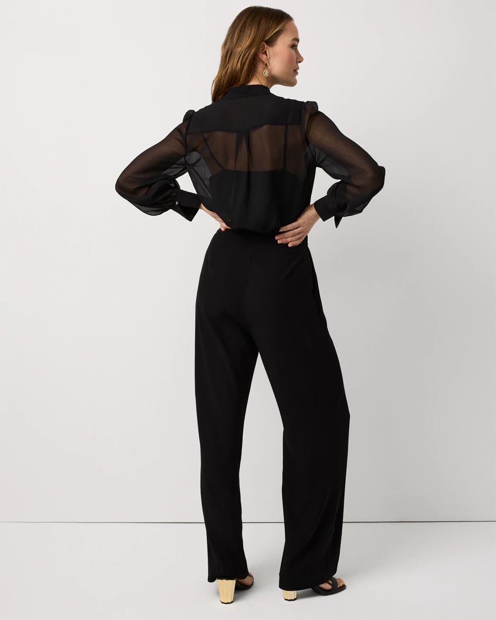 Petite Lace Detail Wide Leg Jumpsuit