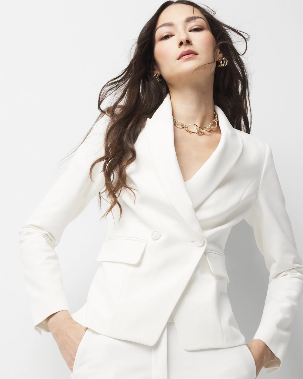 Petite WHBM Two-Button Studio Blazer