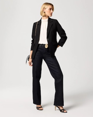 Luxe Stretch Ruched Sleeve Blazer click to view larger image.
