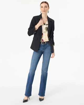 Luxe Stretch Ruched Sleeve Blazer click to view larger image.