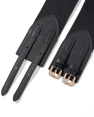 Wide Two-Buckle Stretch Belt