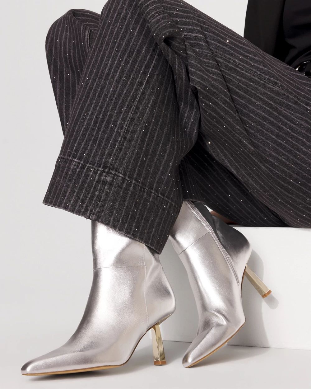 Metallic Heeled Ankle Boot click to view larger image.