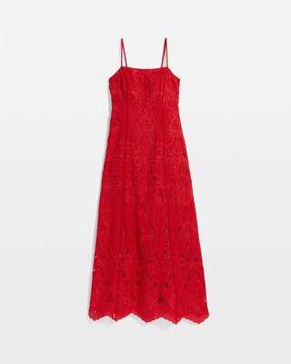 Eyelet Square Neck Maxi Dress click to view larger image.