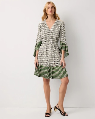 Flutter Sleeve Crepe Dress