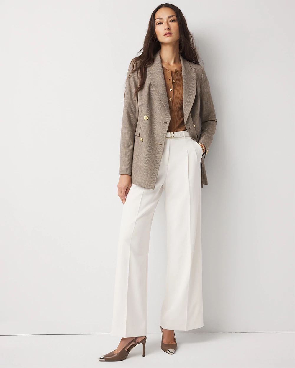 Petite Pleated Wide Leg Pant click to view larger image.
