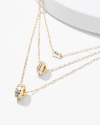 Gold Baguette Convertible Multi-Strand Necklace