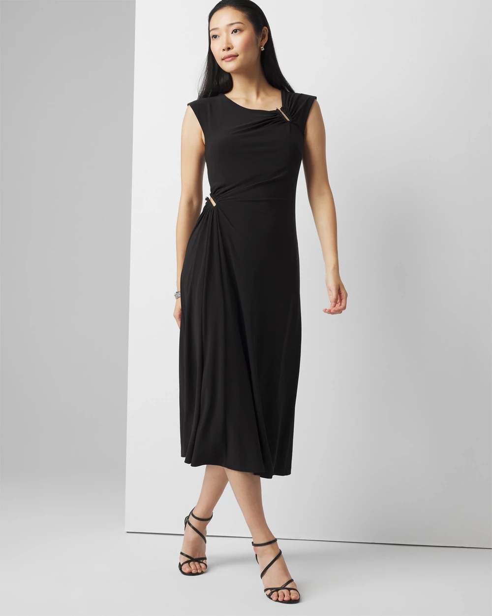petite jersey midi dress Cobalt Dorothy Perkins Petite Crinkle jersey Flutter Sleeve Button Front Midi  Dress