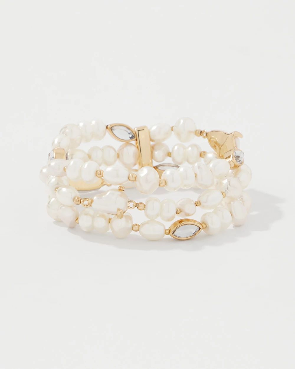 Glass Pearl Stretch Bracelet