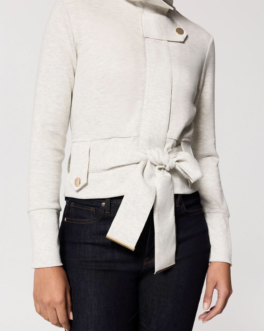 Belted Moto Cardigan click to view larger image.