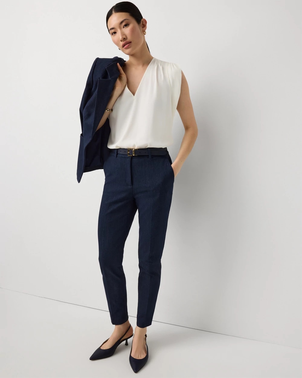 Denim-Look Elle Slim Ankle Pant