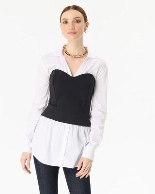 Ponte Bustier + Poplin Shirt