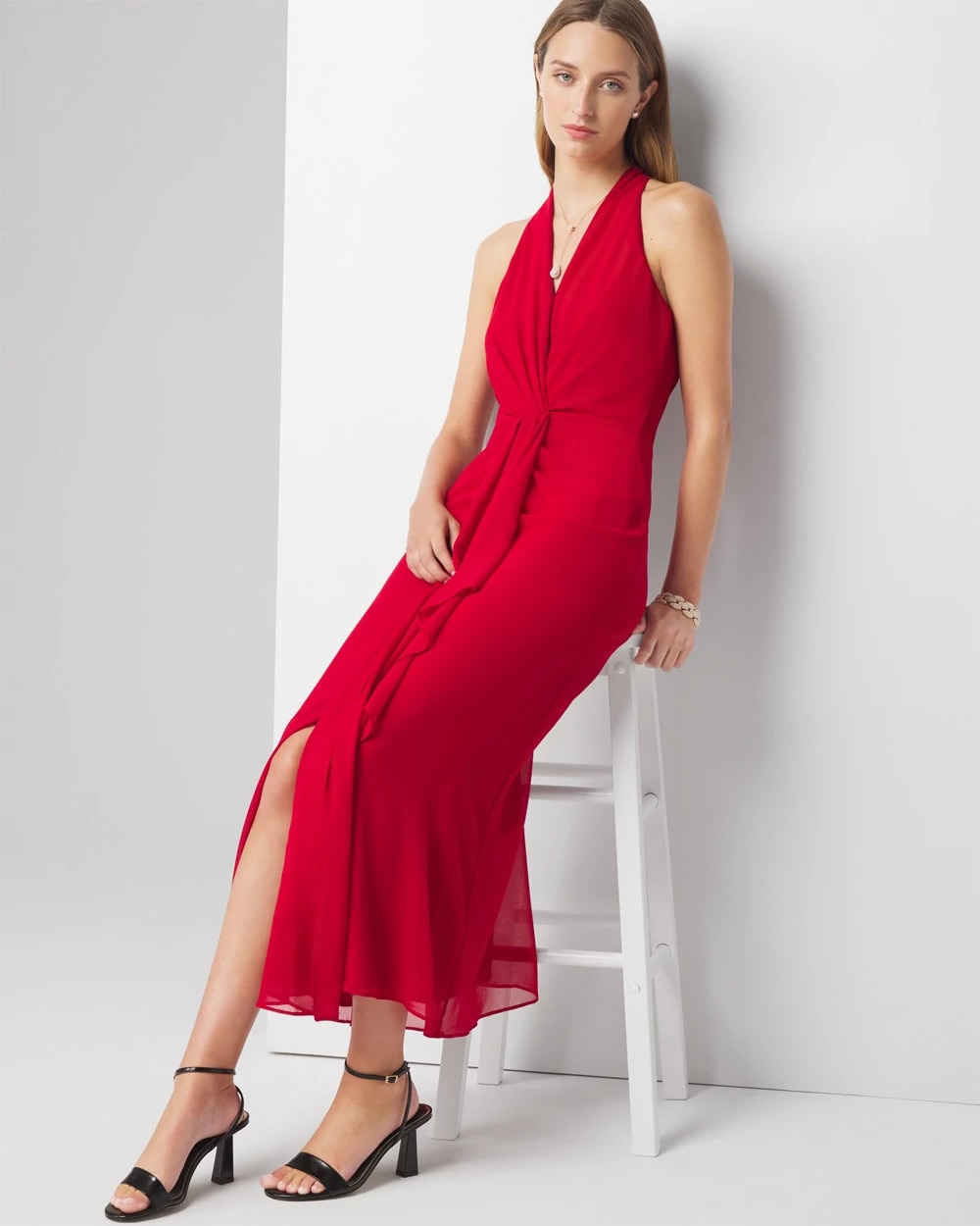 Sleeveless Chiffon Ruffle Dress