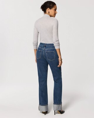 Petite Cuffed High-Rise Trouser Jeans click to view larger image.