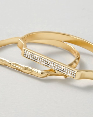 Goldtone Bangle Bracelet 2 Pack click to view larger image.