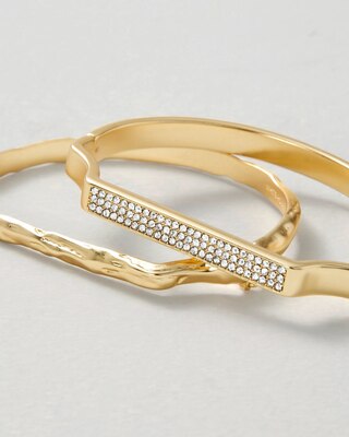 Goldtone Bangle Bracelet 2 Pack