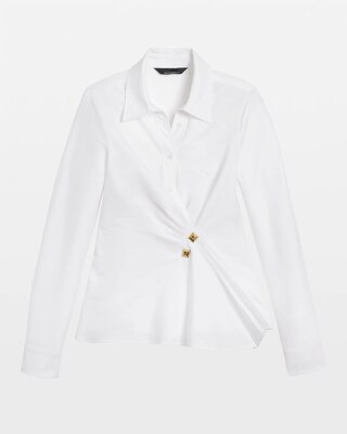Long Sleeve Poplin Wrap Shirt