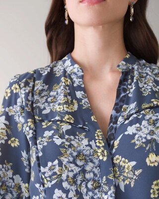 Long-Sleeve Honey Floral Blouse