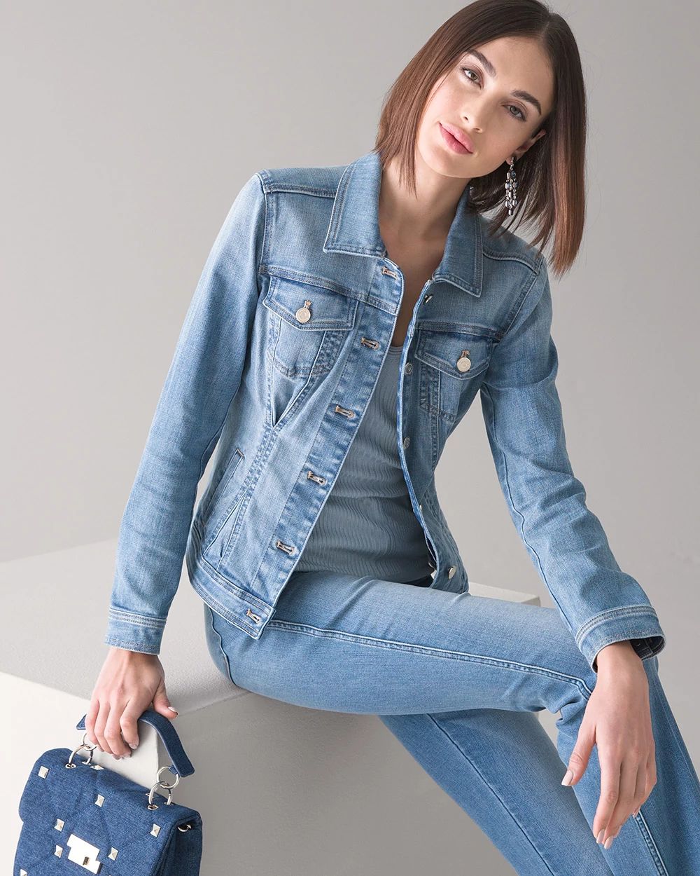 Petite Flirty Trucker Denim Jacket