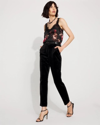 Elle Velvet Slim Ankle Pant
