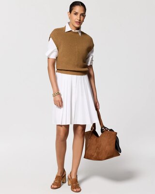 Pleated Poplin Shirt Dress click to view larger image.