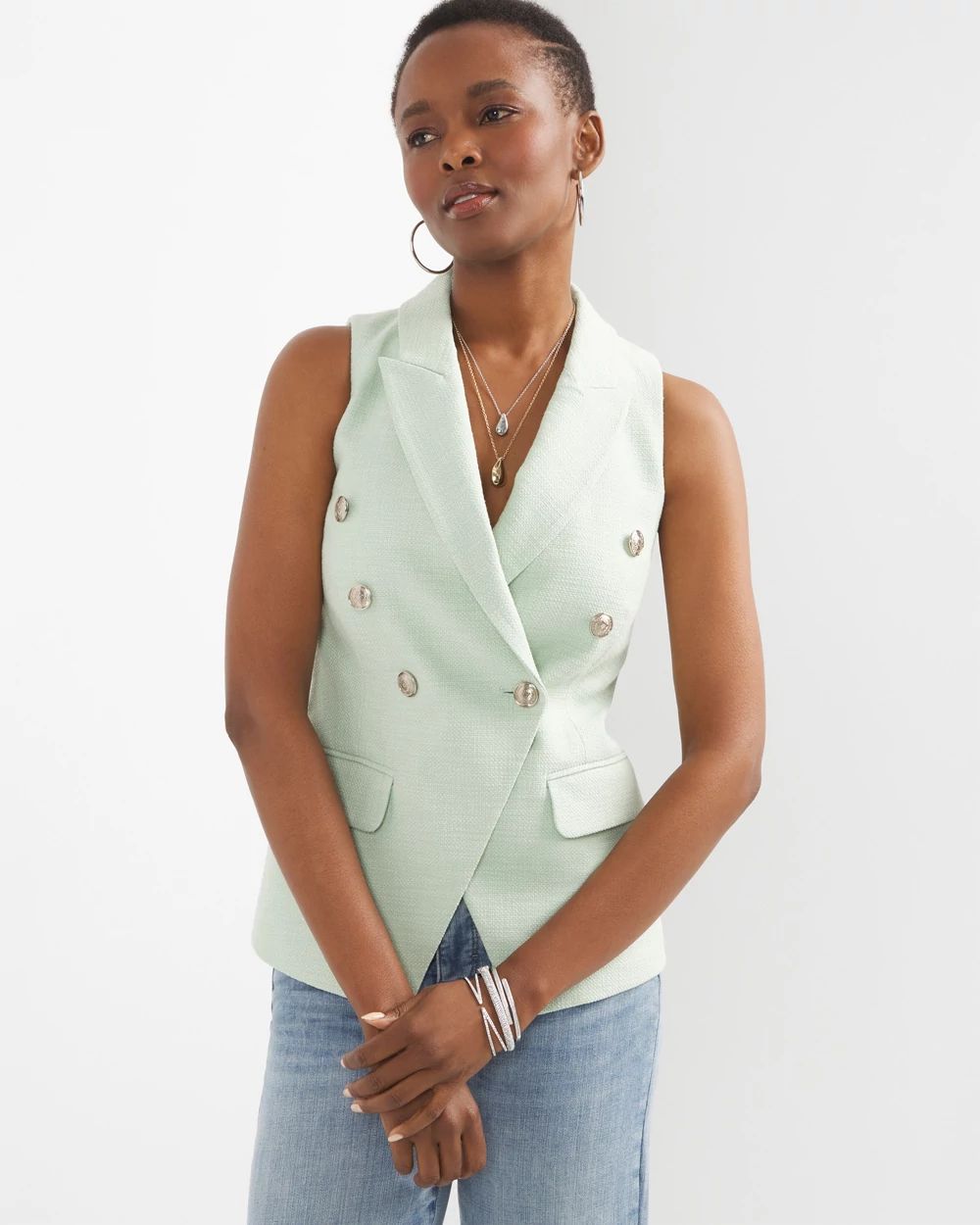 WHBM® Petite Textured Studio Vest