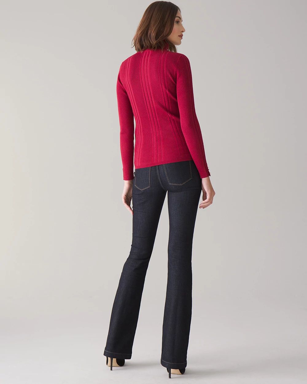 Long Sleeve Transfer Rib Turtleneck