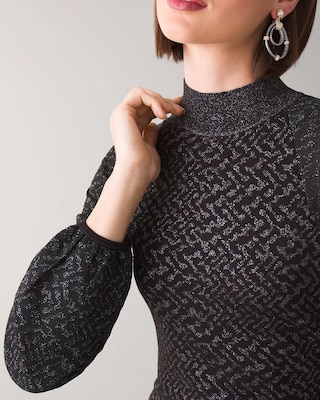 Long Sleeve Jacquard Sweater Dress click to view larger image.