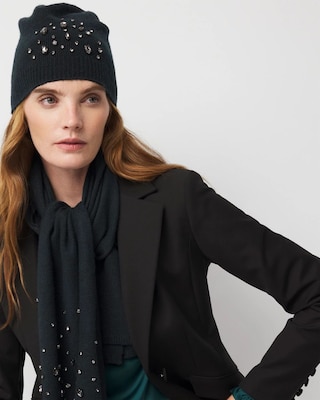 Rhinestone Beanie Hat click to view larger image.