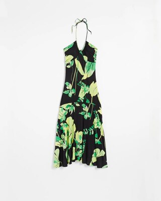 Tie-Neck Halter Maxi Dress