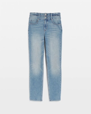 Extra High-Rise Double Waistband Slim Ankle Jeans click to view larger image.