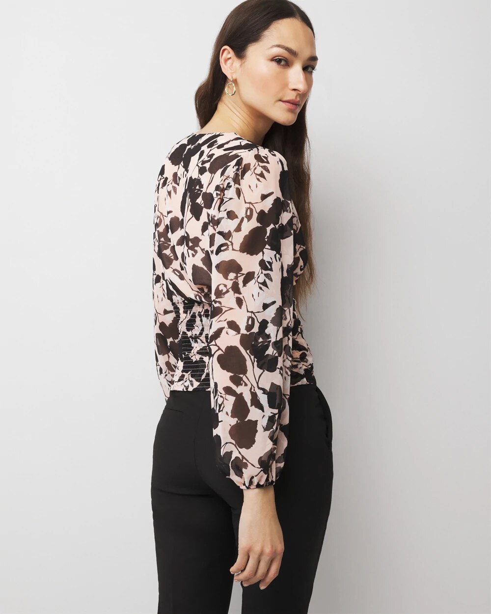 Petite Tie-Waist Chiffon Blouse