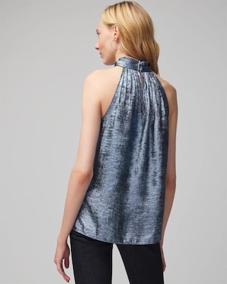 Halter Pleated Shell Top click to view larger image.
