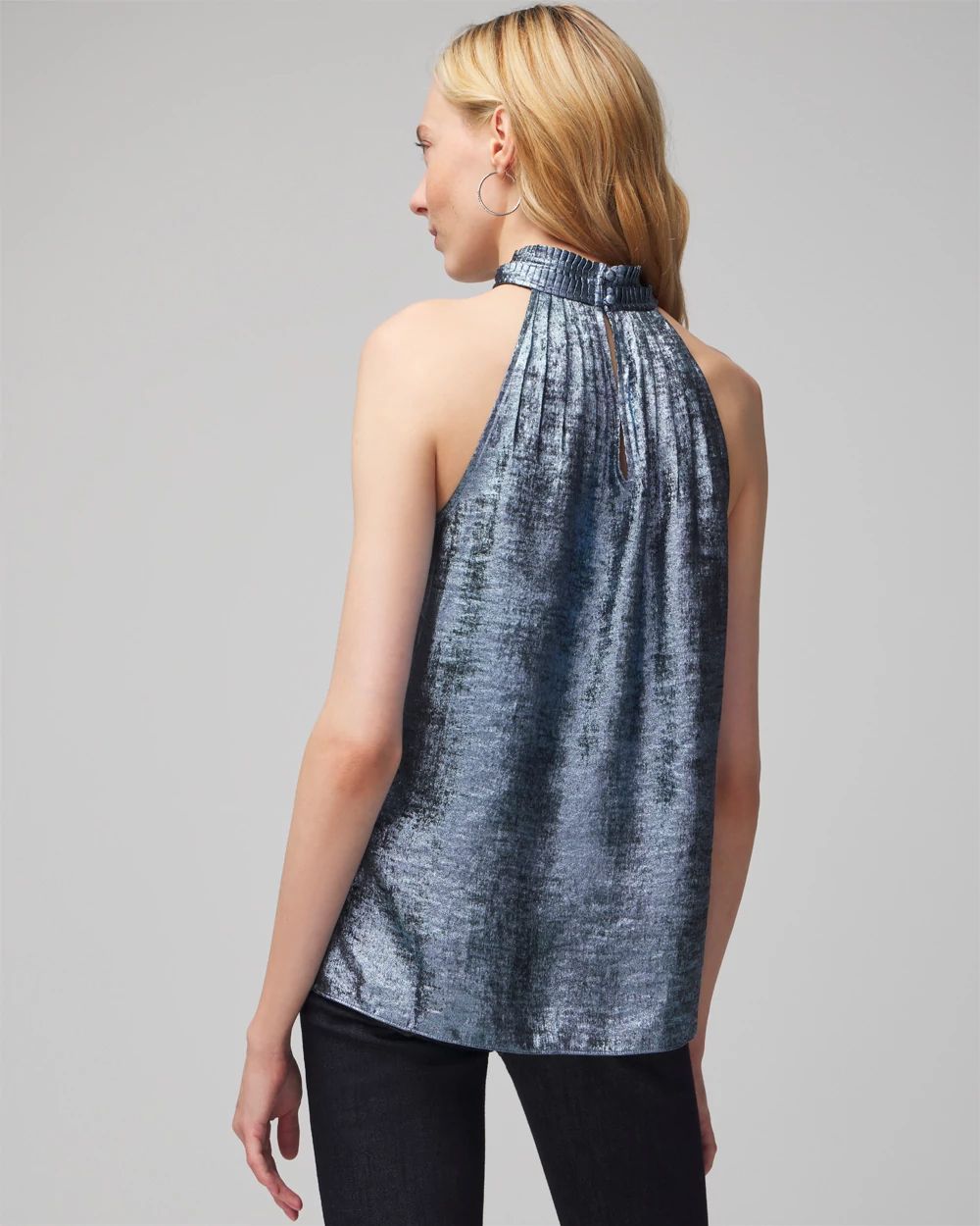 Halter Pleated Shell Top click to view larger image.