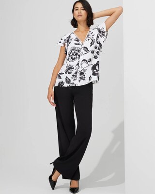 Outlet WHMB Flutter-Sleeve Scallop-Trim Blouse