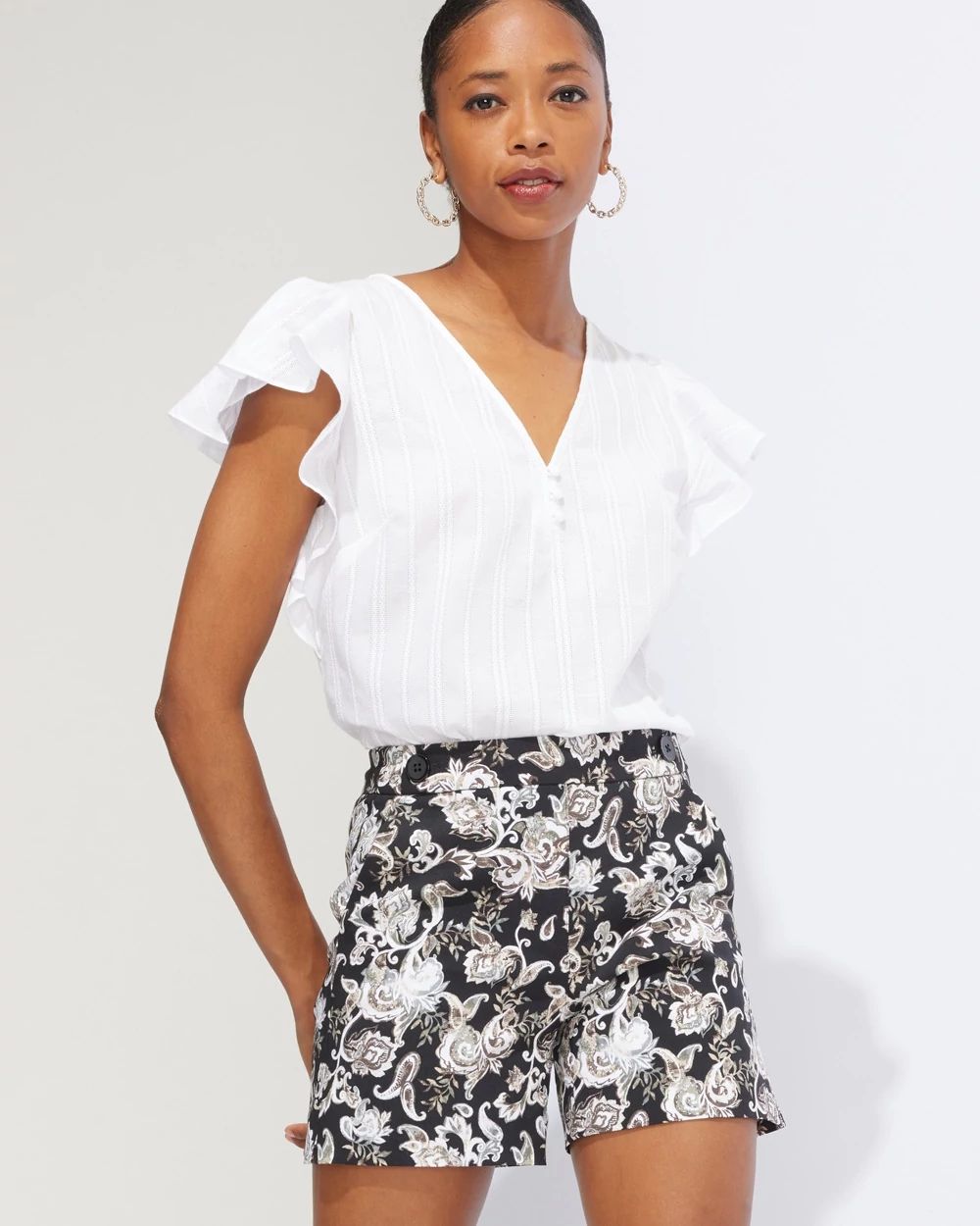 Outlet WHBM Flutter-Sleeve Blouse