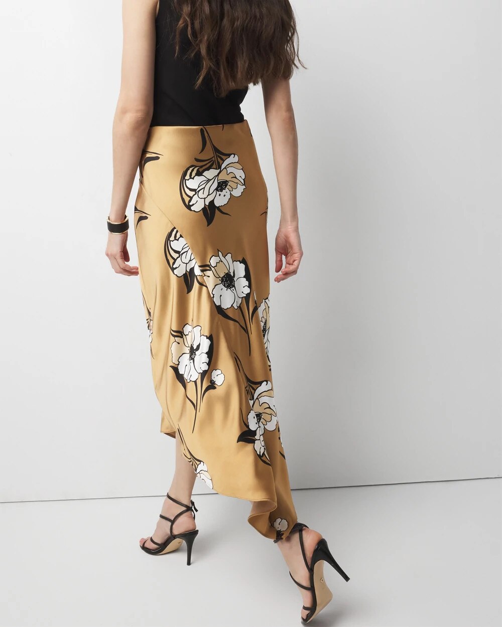 Satin Slip Midi Skirt