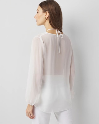 Sheer Beaded Trim Blouse click to view larger image.