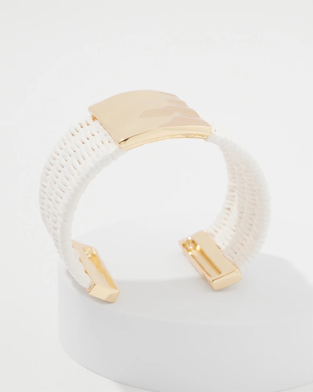 Ecru Raffia + Gold Cuff - image 3