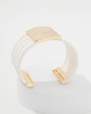 Ecru Raffia + Gold Cuff click to view larger image.