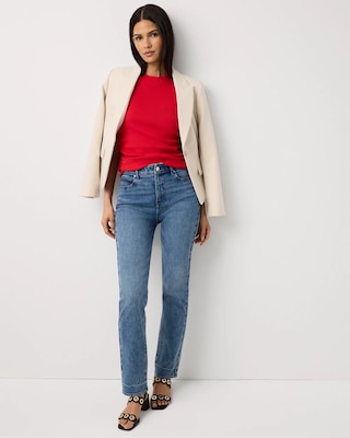 WHBM FORME™ Ribbed Stretch Ruched Side Tank click to view larger image.