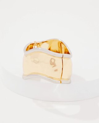 Silver + Gold Sculptural Cuff click to view larger image.