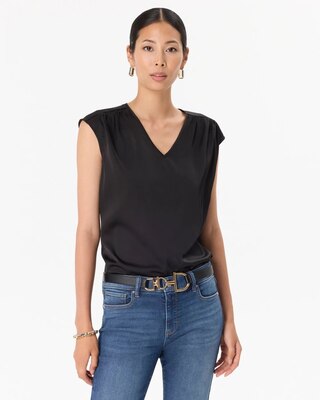 V-neck Crepe Shell